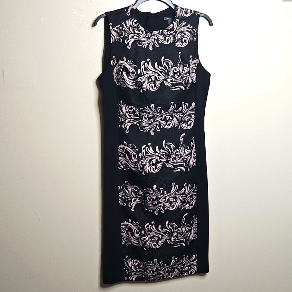 Suzy Shier Black Two Tone Panel Dress Medium